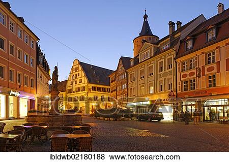 Marktplatz square and the town hall at dusk, Kitzingen, Lower Franconia, Franconia, Bavaria, Germany, Europe View Large Photo Image Stock Photo - Marktplatz square and the town hall at dusk, Kitzingen, Lower Franconia, Franconia, Bavaria, Germany, Europe. Fotosearch