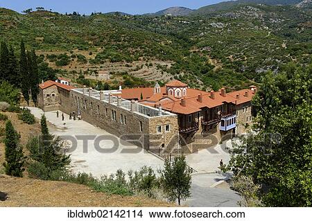 Megalis Panagias Monastery, Samos Island, Aegean Sea, southern Sporades islands, Greece, Europe View Large Photo Image Picture - Megalis Panagias Monastery, Samos Island, Aegean Sea, southern Sporades islands, Greece, Europe. Fotosearch