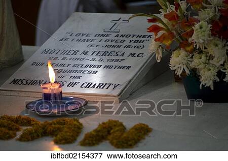 Memorial of Mother Teresa in the Mother House in Kolkata, West Bengal, India, Asia View Large Photo Image Stock Photo - Memorial of Mother Teresa in the Mother House in Kolkata, West Bengal, India, Asia. Fotosearch
