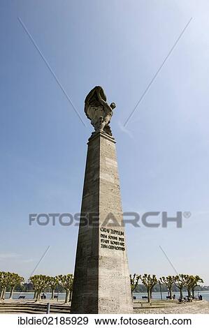 Memorial to Count Zeppelin, Konstanz, Constance, Baden-Wuerttemberg, southern Germany, Germany, Europe View Large Photo Image Stock Photo - Memorial to Count Zeppelin, Konstanz, Constance, Baden-Wuerttemberg, southern Germany, Germany, Europe. Fotosearch
