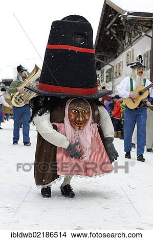 Men dressed in traditional carnival costumes, carnival parade, Maschkera, Mittenwald, Werdenfelser Land, Upper Bavaria, Germany, Europe View Large Photo Image Picture - Men dressed in traditional carnival costumes, carnival parade, Maschkera, Mittenwald, Werdenfelser Land, Upper Bavaria, Germany, Europe. Fotosearch