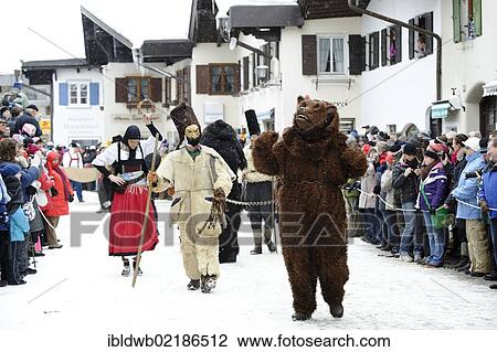 Men dressed in traditional carnival costumes, carnival parade, Maschkera, Mittenwald, Werdenfelser Land, Upper Bavaria, Germany, Europe View Large Photo Image Stock Image - Men dressed in traditional carnival costumes, carnival parade, Maschkera, Mittenwald, Werdenfelser Land, Upper Bavaria, Germany, Europe. Fotosearch