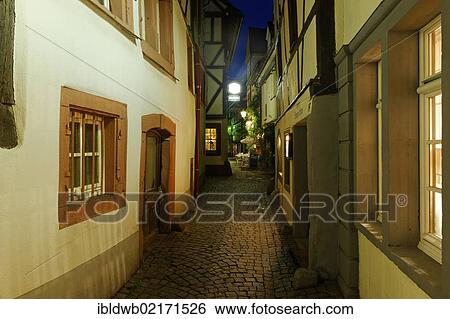 Metzgergasse, alleyway, at dusk, Neustadt an der Weinstrasse, German Wine Route, Palatinate Forest, Rhineland-Palatinate, Germany, Europe View Large Photo Image Stock Photograph - Metzgergasse, alleyway, at dusk, Neustadt an der Weinstrasse, German Wine Route, Palatinate Forest, Rhineland-Palatinate, Germany, Europe. Fotosearch
