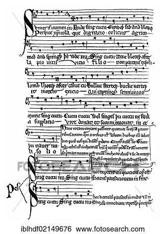 Middle English song from the 13th Century View Large Photo Image Stock Photograph - Middle English song from the 13th Century. Fotosearch