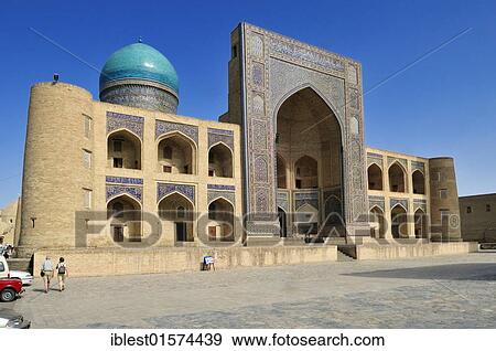 Stock Photo - Mir-i, Miri Arab madrassah, Bukhara, Buchara, Silk Road, Unesco World Heritage Site, Uzbekistan, Central Asia, Asia. Fotosearch