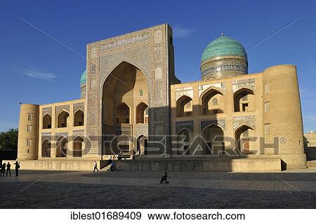 Mir-i, Miri Arab madrassah, Bukhara, Buchara, Silk Road, Unesco World Heritage Site, Uzbekistan, Central Asia, Asia View Large Photo Image Stock Photo - Mir-i, Miri Arab madrassah, Bukhara, Buchara, Silk Road, Unesco World Heritage Site, Uzbekistan, Central Asia, Asia. Fotosearch