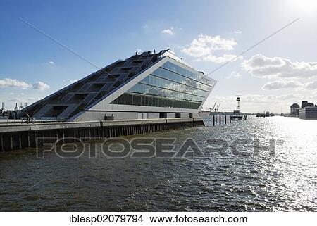 Modern office building, Dockland on the Elbe, Altona, Hamburg, Germany, Europe View Large Photo Image Picture - Modern office building, Dockland on the Elbe, Altona, Hamburg, Germany, Europe. Fotosearch