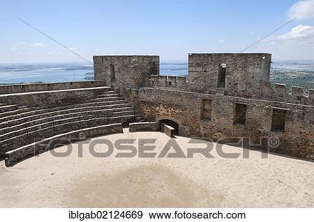 Monsaraz, castle courtyard, Alentejo, Portugal, Europe View Large Photo Image Stock Photo - Monsaraz, castle courtyard, Alentejo, Portugal, Europe. Fotosearch
