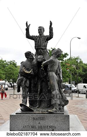 Picture - Monument in front of the bullring, Piazza de Torros square, Madrid, Spain, Europe. Fotosearch