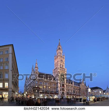 Neues Rathaus, New Town Hall, Marienplatz square, Munich, Bavaria, Germany, Europe View Large Photo Image Picture - Neues Rathaus, New Town Hall, Marienplatz square, Munich, Bavaria, Germany, Europe. Fotosearch