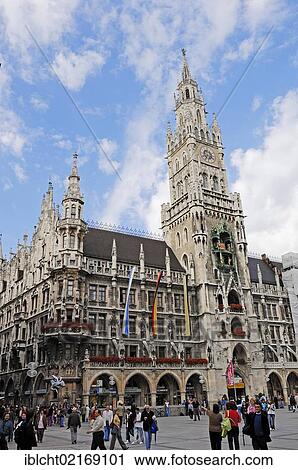 New Town Hall, Marienplatz square, Munich, Bavaria, Germany, Europe, PublicGround, Europe View Large Photo Image Stock Image - New Town Hall, Marienplatz square, Munich, Bavaria, Germany, Europe, PublicGround, Europe. Fotosearch