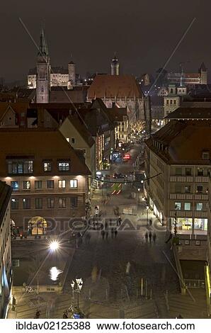 Night-time view over Nuremberg at Christmastime, Franconia, Bavaria, Germany, Europe View Large Photo Image Stock Photo - Night-time view over Nuremberg at Christmastime, Franconia, Bavaria, Germany, Europe. Fotosearch