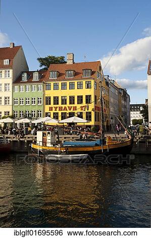Nyhavn, bar district on the port canal, Copenhagen, Denmark, Europe View Large Photo Image Stock Photograph - Nyhavn, bar district on the port canal, Copenhagen, Denmark, Europe. Fotosearch