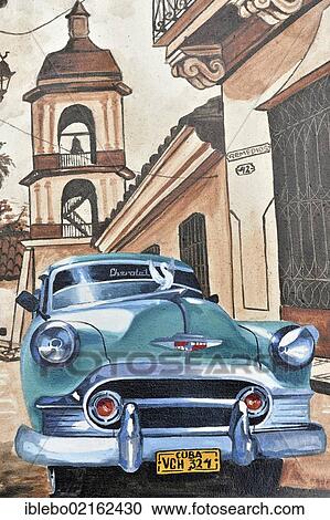 Oil painting, vintage car, Santa Clara, Cuba, Greater Antilles, Caribbean, Central America, America, North America View Large Photo Image Stock Image - Oil painting, vintage car, Santa Clara, Cuba, Greater Antilles, Caribbean, Central America, America, North America. Fotosearch