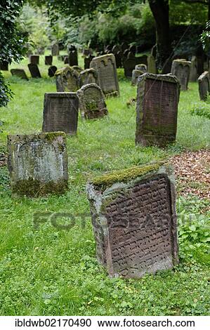 Stock Image - Old Jewish Cemetery "Heiliger Sand", Worms, Rhineland-Palatinate, Germany, Europe. Fotosearch