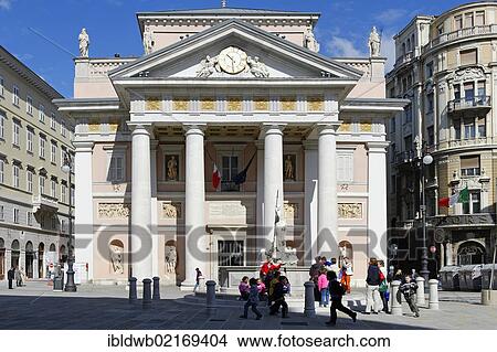 Picture - Old stock exchange, Palazzo del Borso, Piazza della Borsa, Trieste, Italy, Europe. Fotosearch