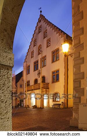 Picture - Old Town Hall on Marktplatz square, Bad Mergentheim, Tauber, Hohenlohe, bathen-Wuerttemberg, Germany, Europe. Fotosearch