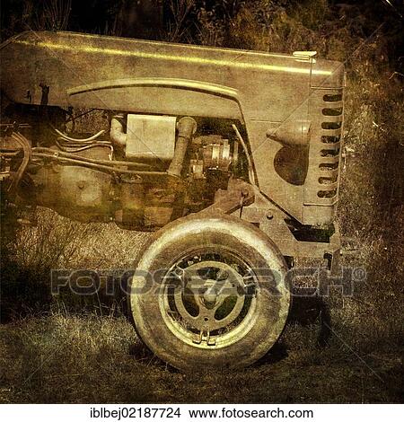 Old tractor, vintage look View Large Photo Image Picture - Old tractor, vintage look. Fotosearch