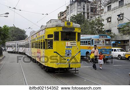 Old trams, Kolkata, West Bengal, India, Asia View Large Photo Image Stock Image - Old trams, Kolkata, West Bengal, India, Asia. Fotosearch
