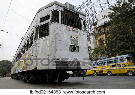 Old trams, Kolkata, West Bengal, India, Asia View Large Photo Image Stock Image - Old trams, Kolkata, West Bengal, India, Asia. Fotosearch