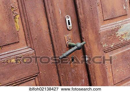 Old weathered wooden front door with peeling paint, Briedern, Rhineland-Palatinate, Germany, Europe, PublicGround, Europe View Large Photo Image Stock Photo - Old weathered wooden front door with peeling paint, Briedern, Rhineland-Palatinate, Germany, Europe, PublicGround, Europe. Fotosearch