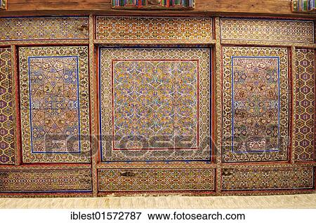 Stock Photo - Painted ceiling at Kohna Ark citadel, historic town Ichan Kala, Chiva, Khiva, Unesco World Heritage Site, Silk Road, Uzbekistan, Central Asia, Asia. Fotosearch