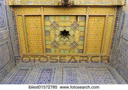 Painted ceiling at Tash Khauli Palace, historic town Ichan Kala, Chiva, Khiva, Unesco World Heritage Site, Silk Road, Uzbekistan, Central Asia, Asia View Large Photo Image Stock Photography - Painted ceiling at Tash Khauli Palace, historic town Ichan Kala, Chiva, Khiva, Unesco World Heritage Site, Silk Road, Uzbekistan, Central Asia, Asia. Fotosearch