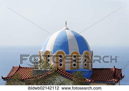Painted dome of a church, Marathocampos, Samos Island, Aegean Sea, southern Sporades islands, Greece, Europe View Large Photo Image Stock Image - Painted dome of a church, Marathocampos, Samos Island, Aegean Sea, southern Sporades islands, Greece, Europe. Fotosearch