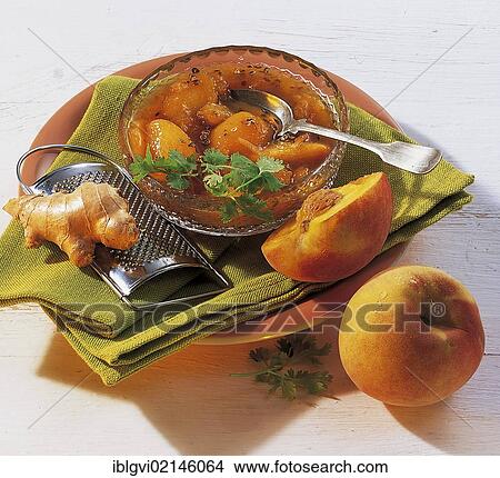 Peach chutney, Great Britain View Large Photo Image Picture - Peach chutney, Great Britain. Fotosearch
