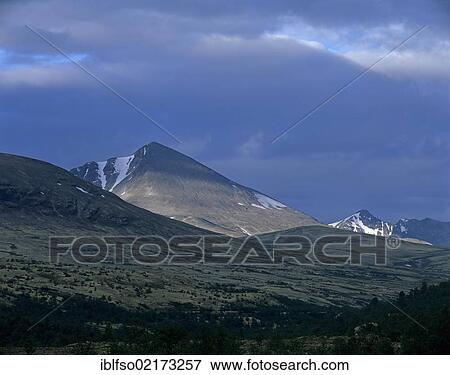 Stock Photo - Peak of Mt Digerronden, left, Rondane National Park, Norway, Scandinavia, Europe. Fotosearch