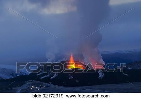 People and super jeeps at a lookout point during the eruption of the volcano Fimmvoerðuháls, Fimmvoerduhals, between Mýrdalsjoekull and Eyjafjallajoekull, Highlands, Iceland, Europe View Large Photo Image Stock Photo - People and super jeeps at a lookout point during the eruption of the volcano Fimmvoerðuháls, Fimmvoerduhals, between Mýrdalsjoekull and Eyjafjallajoekull, Highlands, Iceland, Europe. Fotosearch