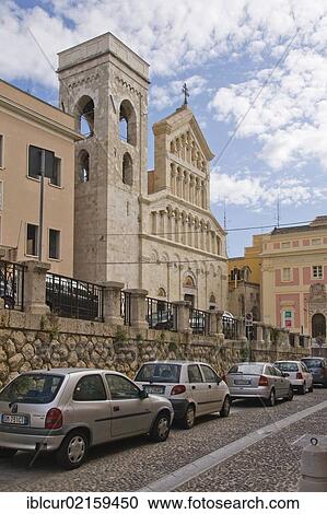 Stock Image - Piazza Palazzo with the Cattedrale di Santa Maria di Castello, historic town centre, Cagliari, Sardinia, Italy, Europe. Fotosearch