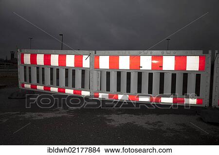 Picture - Plastic barrier, Oberhausen, Ruhr Area, North Rhine-Westphalia, Germany, Europe, PublicGround, Europe. Fotosearch
