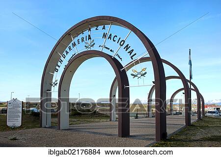 Picture - Plaza Gendarmeria Nacional, Ushuaia, Fireland, Patagonia, Argentina, South America. Fotosearch