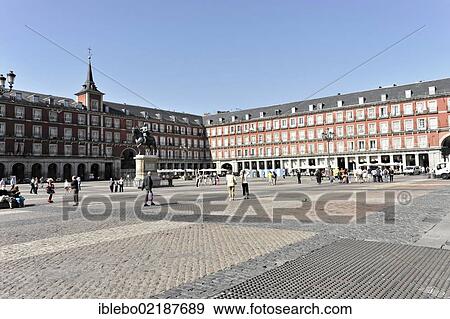 Plaza Mayor square, Madrid, Spain, Europe View Large Photo Image Stock Photo - Plaza Mayor square, Madrid, Spain, Europe. Fotosearch
