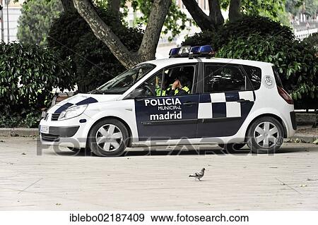 Policia municipal, police car, city centre of Madrid, Spain, Europe View Large Photo Image Stock Photo - Policia municipal, police car, city centre of Madrid, Spain, Europe. Fotosearch