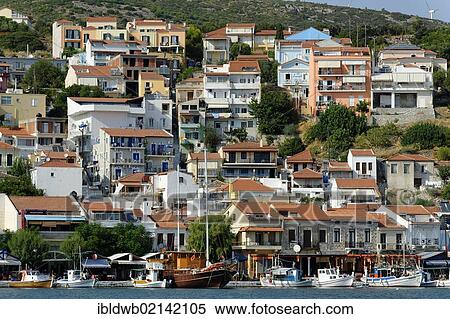 Port city of Pythagorio, Samos Island, Aegean Sea, southern Sporades islands, Greece, Europe View Large Photo Image Stock Photography - Port city of Pythagorio, Samos Island, Aegean Sea, southern Sporades islands, Greece, Europe. Fotosearch