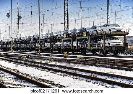 Port railway, freight train loaded with cars, Hamburg, Germany, Europe View Large Photo Image Stock Image - Port railway, freight train loaded with cars, Hamburg, Germany, Europe. Fotosearch