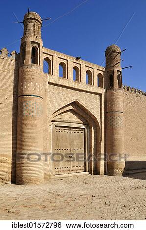 Portal of Tash Khauli Palace, historic town Ichan Kala, Chiva, Khiva, Unesco World Heritage Site, Silk Road, Uzbekistan, Central Asia, Asia View Large Photo Image Stock Photograph - Portal of Tash Khauli Palace, historic town Ichan Kala, Chiva, Khiva, Unesco World Heritage Site, Silk Road, Uzbekistan, Central Asia, Asia. Fotosearch