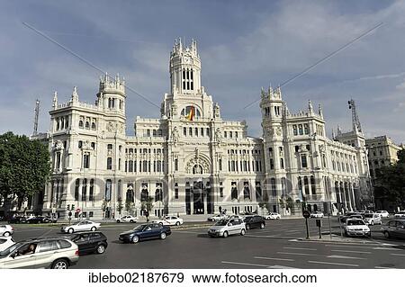Stock Photo - Post office, Palacio de Comunicaciones, Madrid, Spain, Europe. Fotosearch
