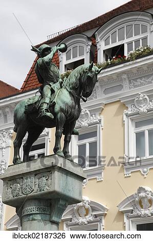 Postmichelbrunnen fountain, on the corner of Ritterstrasse street and Fischbrunnenstrasse street, Esslingen am Neckar, Baden-Wuerttemberg, Germany, Europe View Large Photo Image Stock Photograph - Postmichelbrunnen fountain, on the corner of Ritterstrasse street and Fischbrunnenstrasse street, Esslingen am Neckar, Baden-Wuerttemberg, Germany, Europe. Fotosearch