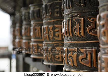 Prayer wheels in the Swayambhunath temple, Kathmandu, Nepal, Asia View Large Photo Image Stock Photo - Prayer wheels in the Swayambhunath temple, Kathmandu, Nepal, Asia. Fotosearch