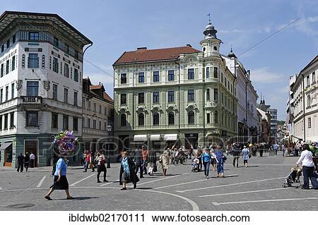 Preseren square, Ljublijana, Slovenia, Europe View Large Photo Image Stock Image - Preseren square, Ljublijana, Slovenia, Europe. Fotosearch