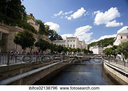 Promenade with view over casino and spa resort hotels, Karlovy Vary, also Karlsbad or Carlsbad, Western Bohemia, Czech Republic, Europe View Large Photo Image Stock Photograph - Promenade with view over casino and spa resort hotels, Karlovy Vary, also Karlsbad or Carlsbad, Western Bohemia, Czech Republic, Europe. Fotosearch