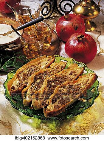 Puff pastry with minced meat and sheep cheese, Turkey, Asia View Large Photo Image Stock Photo - Puff pastry with minced meat and sheep cheese, Turkey, Asia. Fotosearch