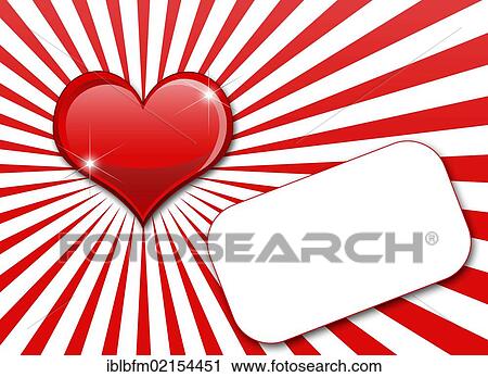 Stock Image - Red heart, Valentine's Day card, illustration. Fotosearch