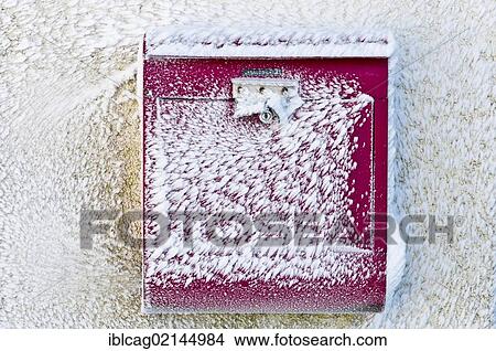 Red letter box, iced with frost, Feldberg Mountain in the Taunus Ranges, Hesse, Germany, Europe View Large Photo Image Picture - Red letter box, iced with frost, Feldberg Mountain in the Taunus Ranges, Hesse, Germany, Europe. Fotosearch