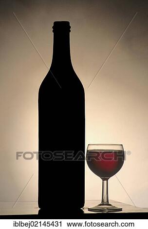 Red wine, wine bottle and wine glass, silhouette View Large Photo Image Stock Image - Red wine, wine bottle and wine glass, silhouette. Fotosearch