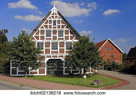 Reed roofed Farmhouse near Steinkirchen, Lower Saxony, Germany, Europe View Large Photo Image Stock Photo - Reed roofed Farmhouse near Steinkirchen, Lower Saxony, Germany, Europe. Fotosearch
