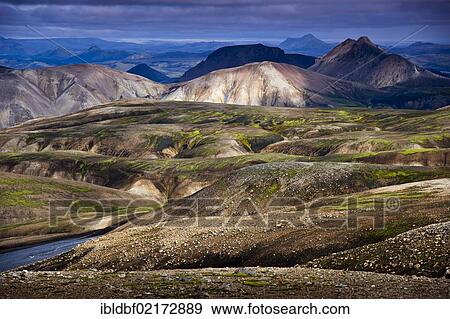 Rhyolite Mountains, Landmannalaugar, Fjallabak Nature Reserve, Highlands, Iceland, Europe View Large Photo Image Stock Photo - Rhyolite Mountains, Landmannalaugar, Fjallabak Nature Reserve, Highlands, Iceland, Europe. Fotosearch